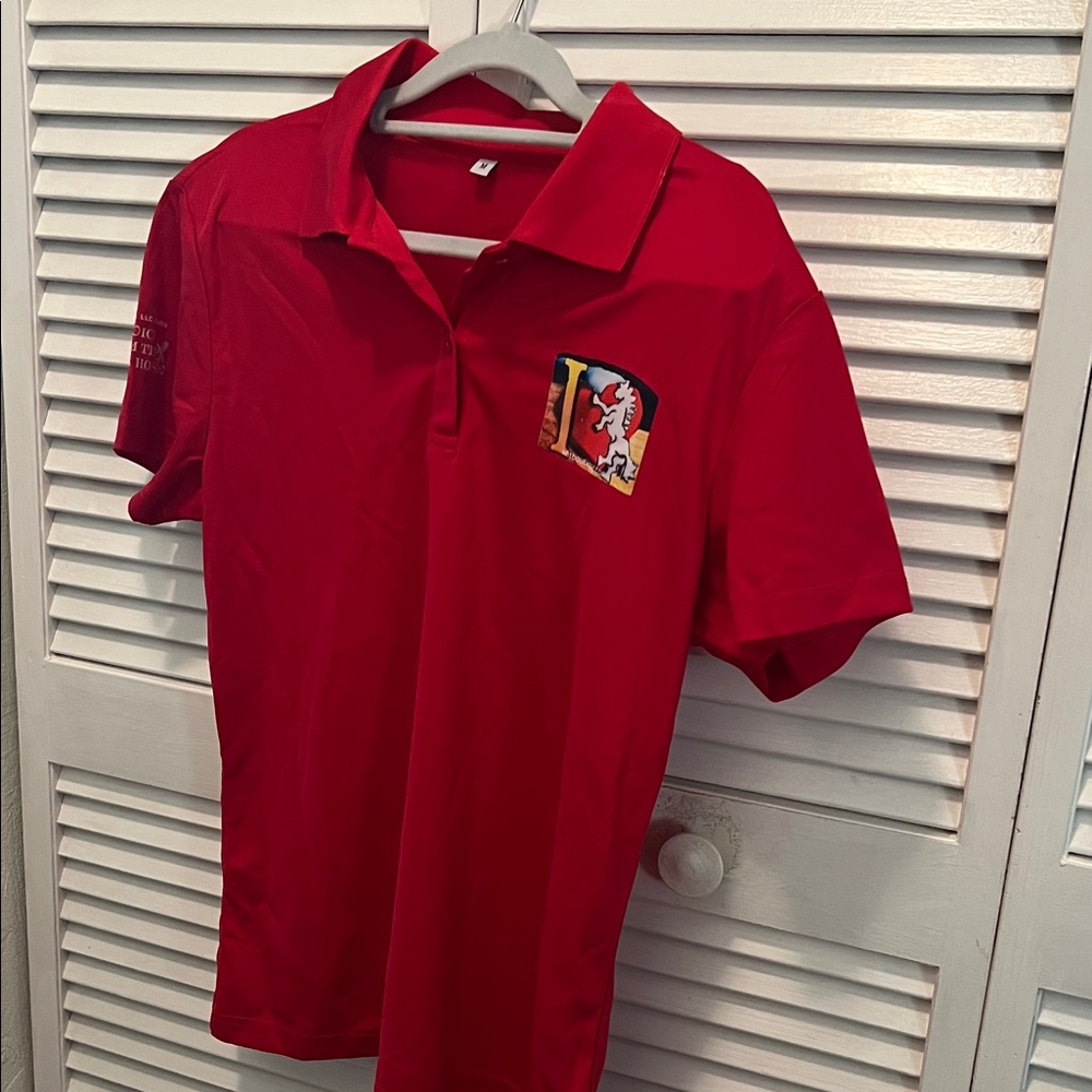 # 0611+ The Vibrant Red Women's Short Sleeve Polo